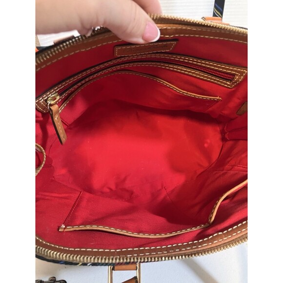 Dooney & Bourke Medium Double Zip Black Tartan Plaid Hand Bag Purse With Strap - Picture 16 of 16